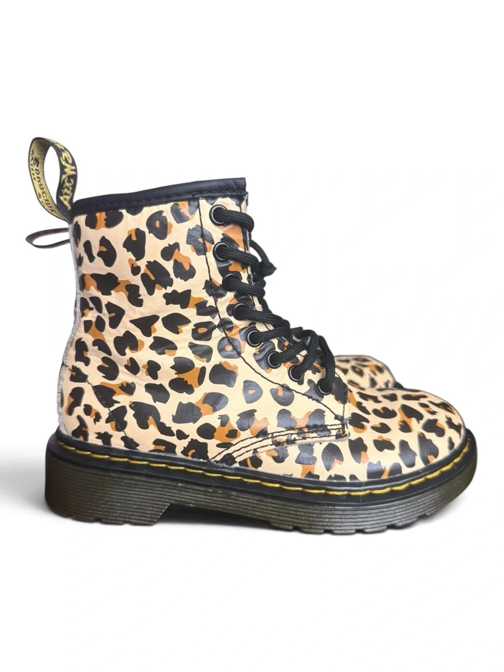 Dr. Martens 1460J Leopard Print Girls Combat Boots US 12